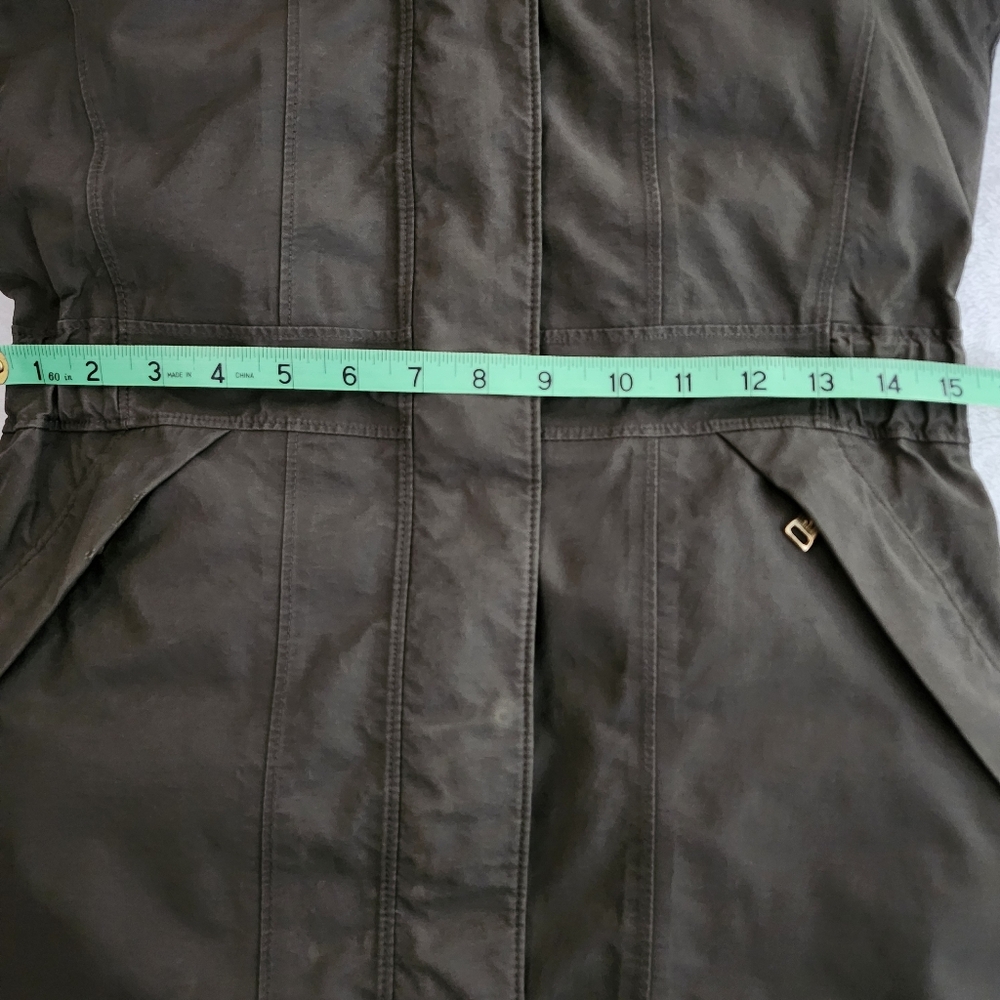 THE NORTH FACE Women's XS Down Fill Parka Waterproof Hooded Army Green - Picture 11 of 16